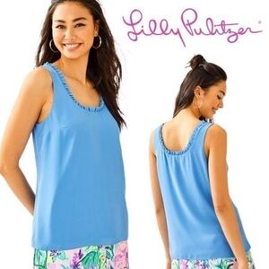 Lilly Pulitzer Large Carlene top in Zanzibar Blue